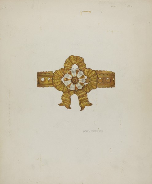 Tie-back, c. 1939. Creator: Helen Bronson.