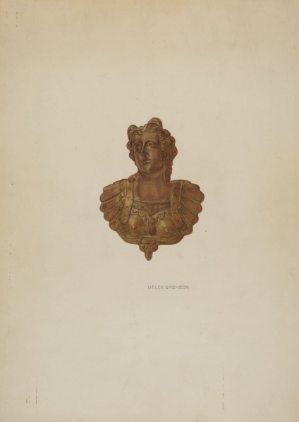 Mirror Support - Lady Bust, c. 1941. Creator: Helen Bronson.