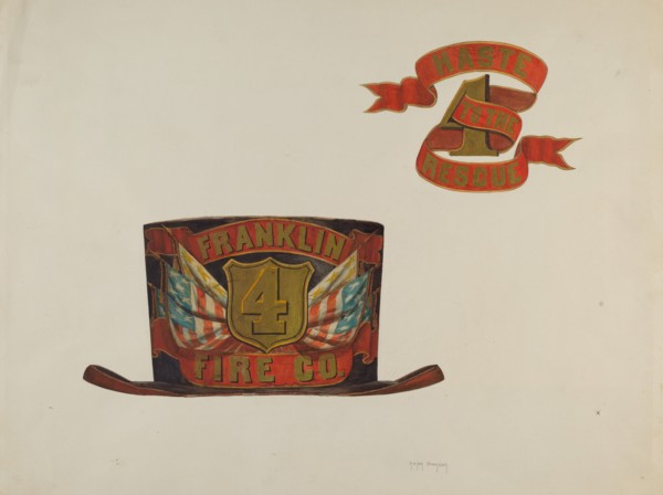 Fireman's Hat, c. 1937. Creator: Helen Bronson.