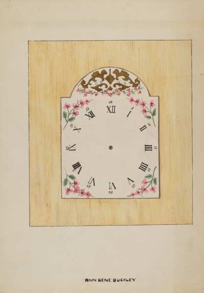 Clock Face, c. 1936. Creator: Ann Gene Buckley.