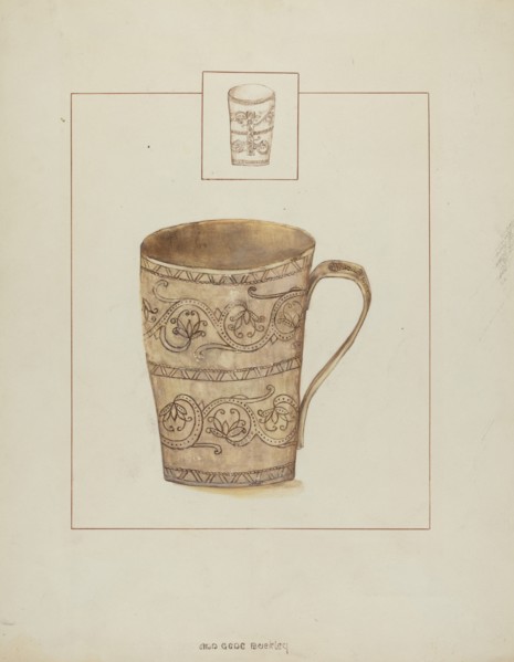 Mug, 1935/1942. Creator: Ann Gene Buckley.