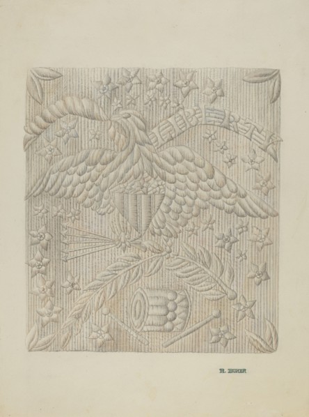 Applique Quilt (Detail), 1935/1942. Creator: Ruth Buker.