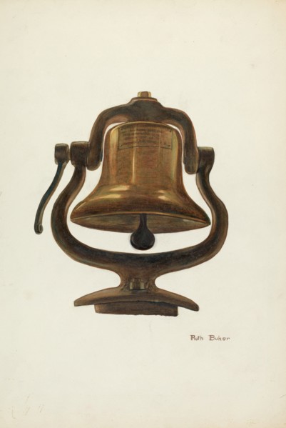Locomotive Bell, c. 1937. Creator: Ruth Buker.