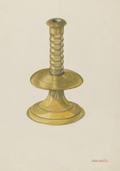 Candlestick, 1937. Creator: Irene M. Burge.