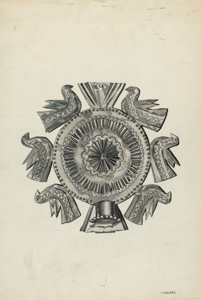 Cut Tin Candle Holder, c. 1936. Creator: Irene M. Burge.