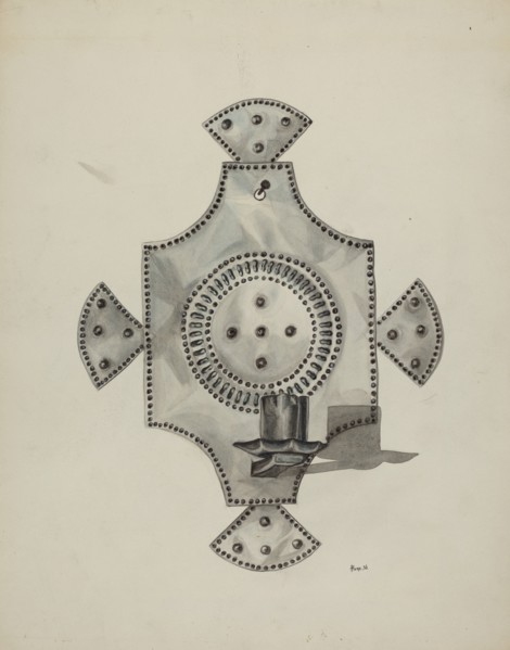 Cut Tin Candleholder (Candelero), 1936. Creator: Irene M. Burge.