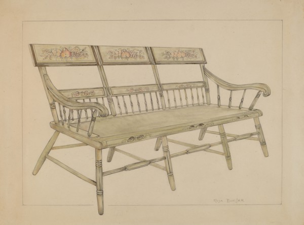Settee, c. 1936. Creator: Rosa Burger.