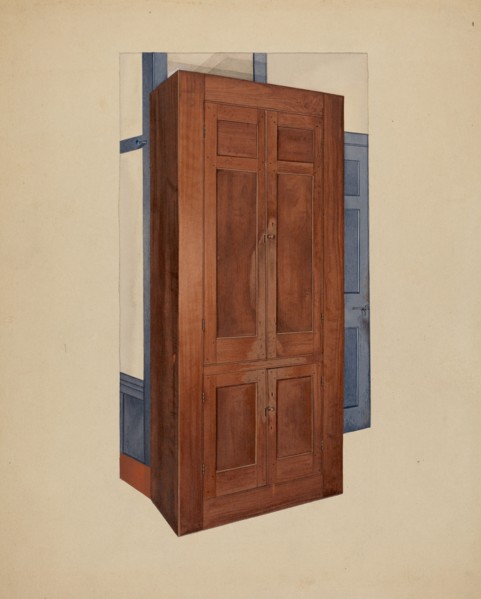 Shaker Dining Room Cupboard, c. 1937. Creator: William Paul Childers.