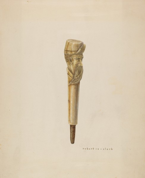 Cane Head or Handle, 1935/1942. Creator: Robert Clark.