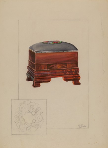 Ottoman, c. 1937. Creator: Hugh Clarke.