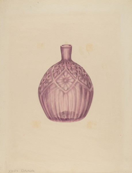 Glass Cologne Bottle, c. 1940. Creator: John Dana.