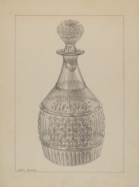 Decanter, c. 1937. Creator: John Dana.