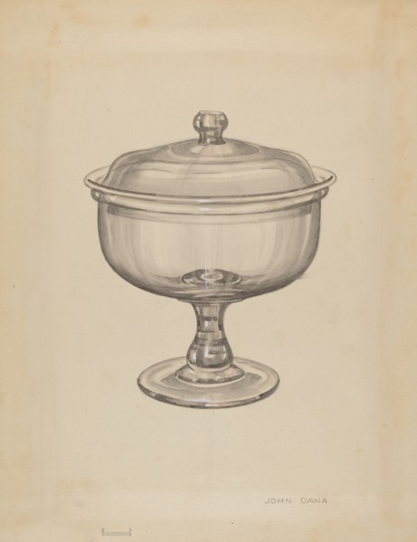 Covered Compote, c. 1936. Creator: John Dana.