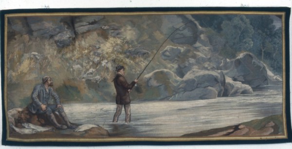 Cornelius Vanderbilt Fishing, English, 1882. Creators: John Evan Hodgson, The Royal Windsor Manufactory.