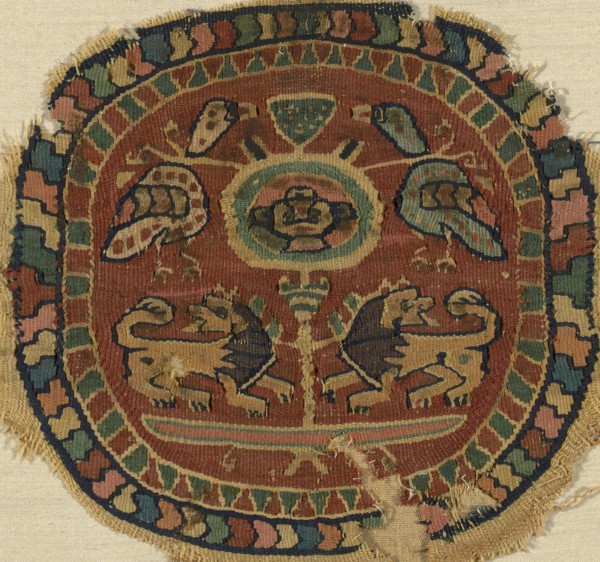 Roundel, Egypt, Roman period (30 B.C.-641 A.D.)/ Sassanid period (621-629), 6th/8th century. Creator: Unknown.