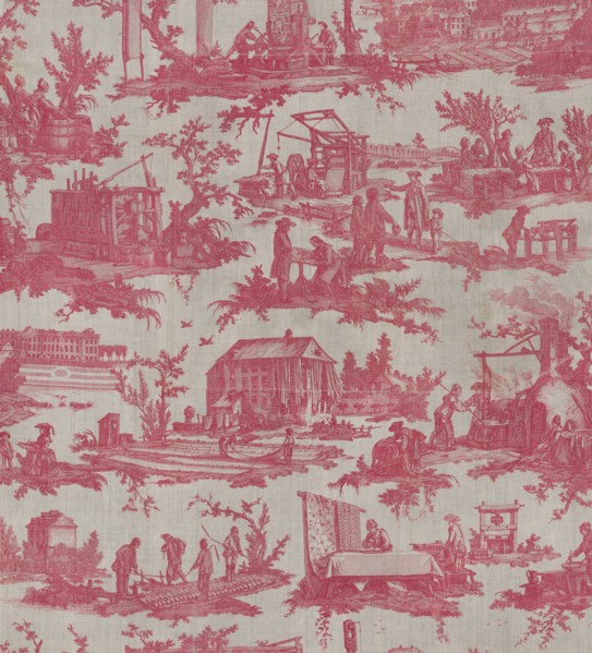Les Travaux de la Manufacture (The Activities of the Factory) (Furnishing Fabric), France, 1783/84. Creator: Oberkampf Manufactory.
