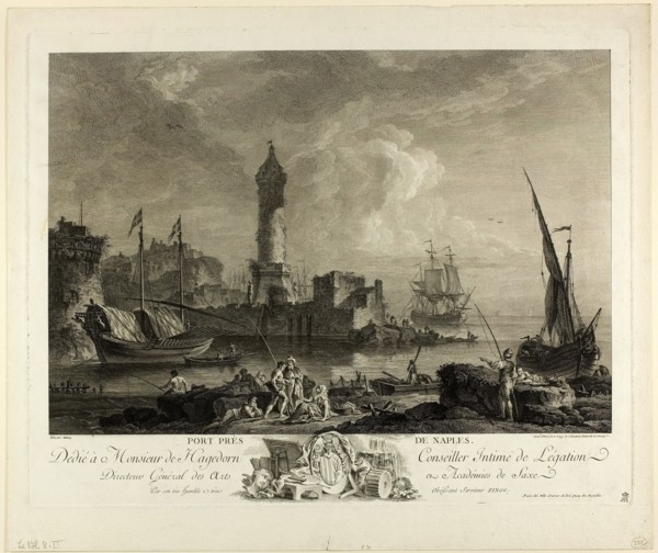Port near Naples, 1754/1808. Creator: Adrian Zingg.