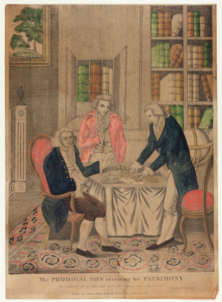 The Prodigal Son Receiving His Patrimony, n.d. Creator: Amos Doolittle.