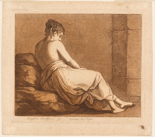 Reclining Girl Seen from the Back, 1780. Creator: Angelica Kauffman.