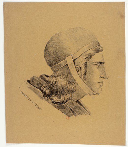 Head of a Warrior, 1816. Creator: Charles-Philibert de Lasteyrie.