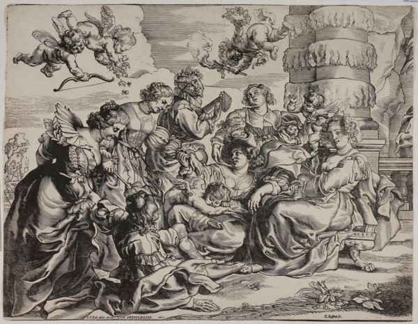 The Garden of Love, Left Half, with Seated Woman, c.1631. Creator: Christoffel Jegher.