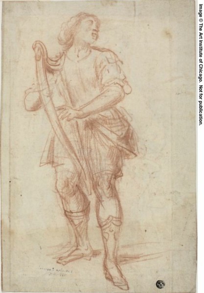 Study (recto); Draped, Seated Female Figure (verso), n.d. Creators: Bernardino Poccetti, Matteo Rosselli, Lodovico Carracci.