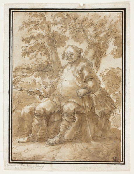 Man Seated in Front of Trees, n.d. Creators: Carlo Marchionni, Pier Leone Ghezzi.