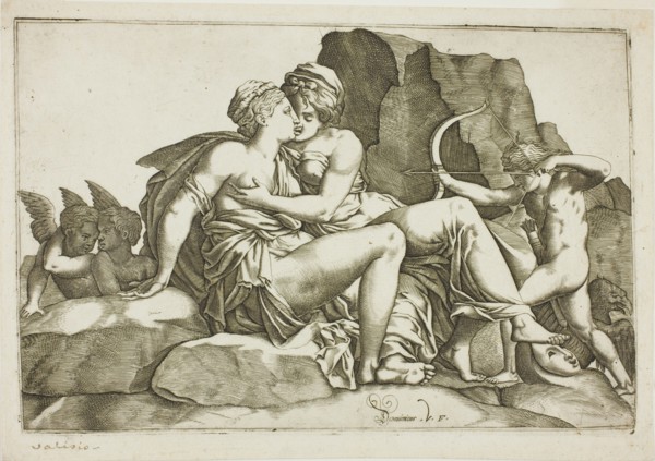 Jupiter and Callisto, 1560/70. Creators: Domenico Vito, Francesco Primaticcio.