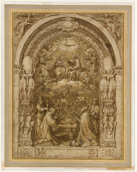 Coronation of the Virgin, with the Martyrdom of Saint Lawrence, c.1570. Creator: Federico Zuccaro.