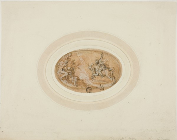 Marcus Curtius Leaping into the Abyss, 1555/63. Creator: Francesco Salviati.