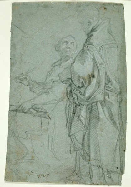 Two Ecclesiastics: Study for the Disputation on the Holy Sacrament, 1606/10. Creator: Francesco Vanni.
