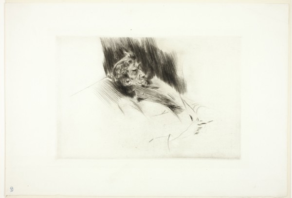 Whistler Asleep, 1897. Creator: Giovanni Boldini.