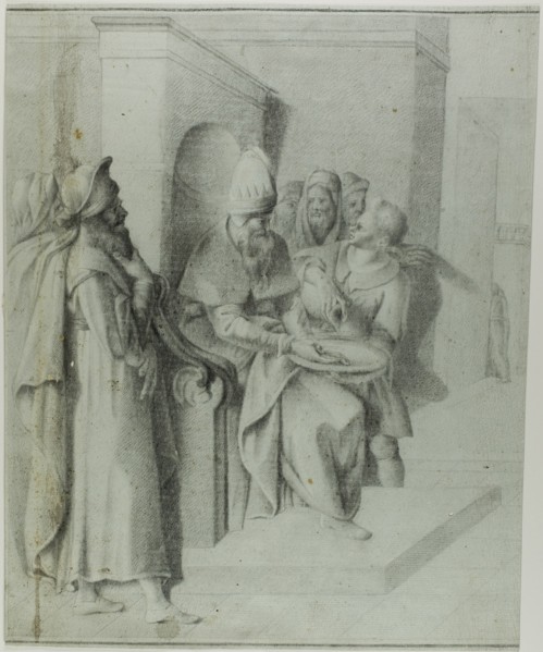 Pilate Washing his Hands, with Christ Being Led Away: Left Portion, n.d. Creator: Giambologna.