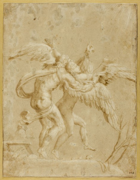 Daedalus and Icarus, early 1530s. Creator: Giulio Romano.