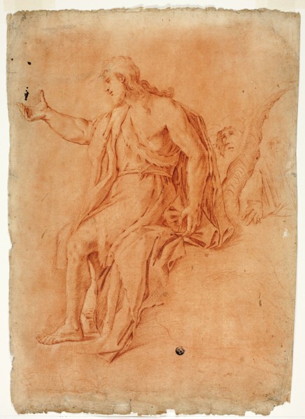 Saint John the Baptist Preaching (recto); Male Nude with Raised Arms and Sketches..., n.d. Creator: Luca Giordano.