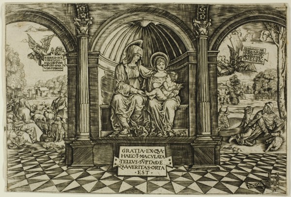 The Virgin and Child Enthroned with Saint Anne, 1512/13. Creator: Master NA. DAT with the Mousetrap.