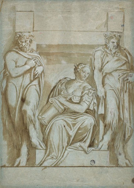 Fortitude (or Strength) Flanked by Two Satyrs, n.d. Creator: Paolo Veronese.