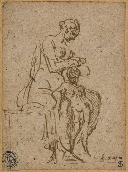Woman Delousing a Child, 1524/27. Creator: Parmigianino.