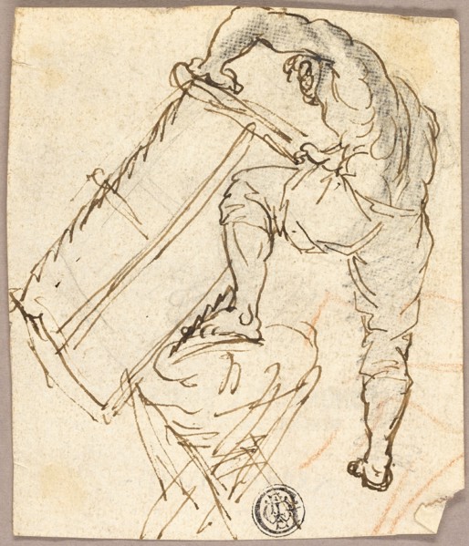 Man Sawing Wood, n.d. Creator: Pier Leone Ghezzi.