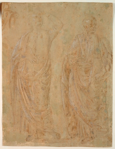 Two Standing Draped Male Figures, n.d. Creator: Perugino.