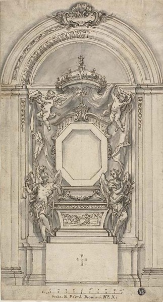 Design for a Tomb, 1677/1747. Creator: School of Francesco Solimena Italian, 1657-1747.