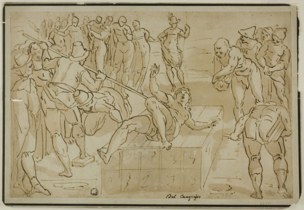 Martyrdom of Saint Lawrence, c.1580. Creator: School of Luca Cambiaso Italian, 1527-1589.