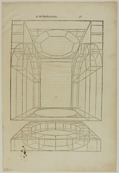 Architectural Drawing from Le livre d' Architecture, plate 68 from Woodcuts from Books..., 1937. Creator: Sebastiano Serlio.