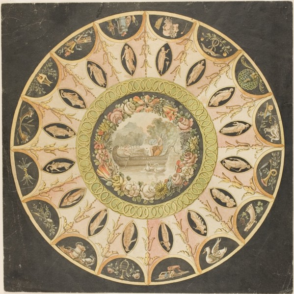 Design for a Circular Ceiling Decoration, n.d. Creators: Unknown, Pierre Francois Leonard Fontaine, Charles Percier.