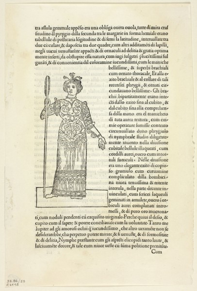 A Nymph from Hypnerotomachia Poliphili (The Strife of Love in a Dream), Plate 55 from...1929. Creators: Unknown, Aldus Manutius, Francesco Colonna, Wilhelm Ludwig Schreiber.