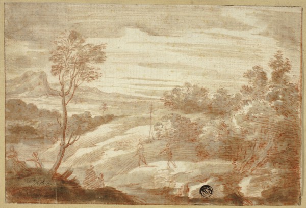 Wooded Landscape with Figures, 17th century. Creator: Unknown.