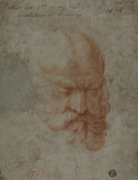 Head of a Bearded Man (recto) Sketches of Architectural Details (verso), n.d. Creator: Unknown.