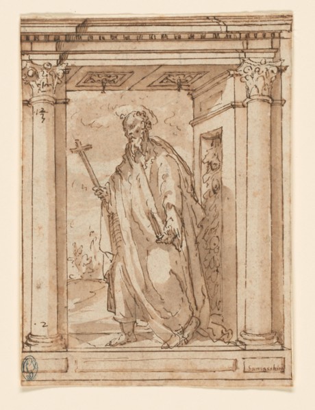 Standing Saint in Portico, n.d. Creator: Unknown.