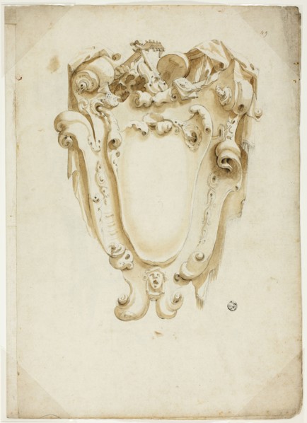 Design for Escutcheon, with Musical Instruments, n.d. Creator: Unknown.
