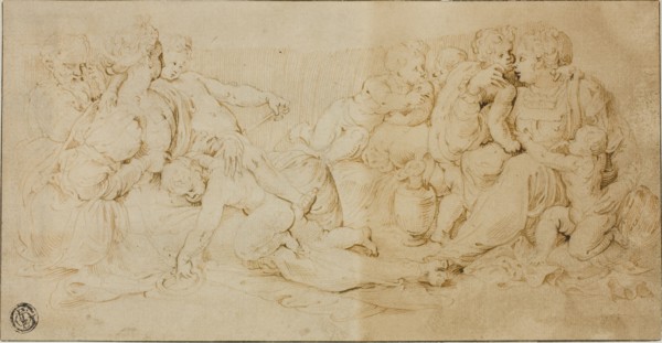 Seated Women, Children, and Old Man, 1540/60. Creator: Unknown.